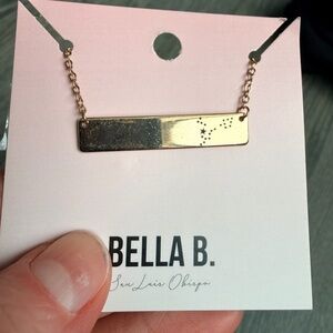 Pisces Zodiac Constellation Bar Necklace in Gold